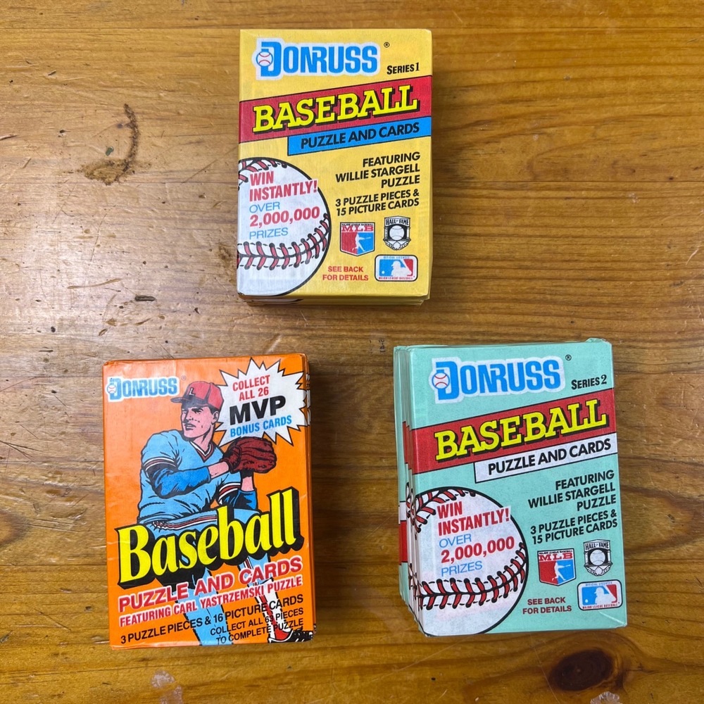 Donruss Baseball Cards 13 Sealed Wax Packs Series 1 2 MVP Vintage New